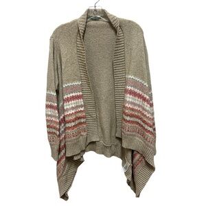 Maurice’s Open Front Waterfall Cardigan, Boho Lagenlook, Size Large